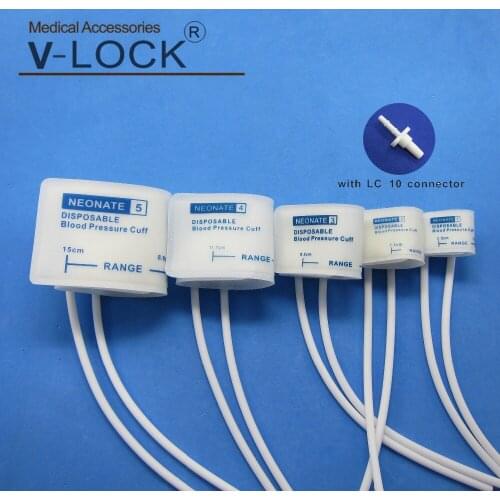 5sizes neonate NIBP blood pressure cuff with two tube