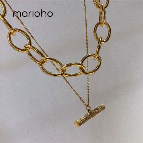 Marioho Fashion Women Who Declare Geometric Tube Thick Chain Long Necklace 2020 New Hip Hop Party Fair Jewelry Collar