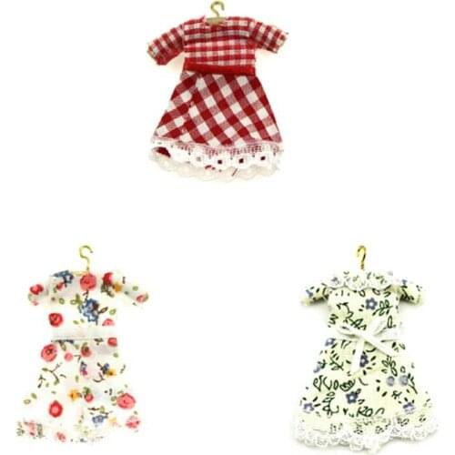 1/6 1/12 Scale Fashion Doll Outfit Beautiful Handmade Party Clothes Top Flower Dress For Doll Print Evening Dress