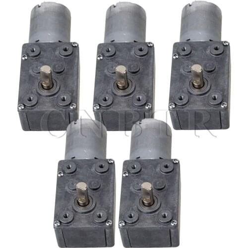 CNBTR 5x 12V 0.6RPM Square DC Worm Geared Motor with Gear Reducer Turbo