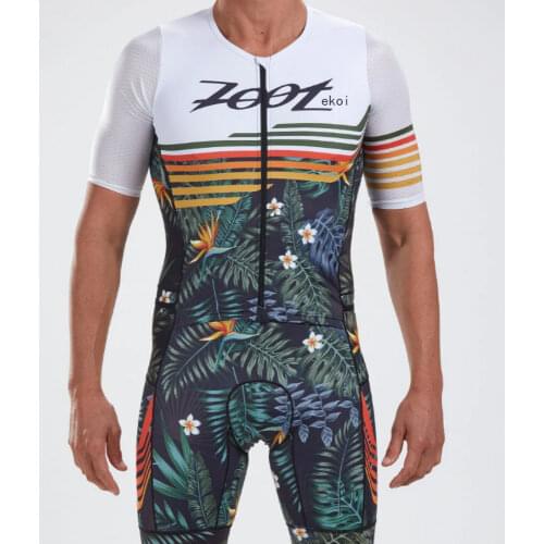 ZOOTEKOI Triathlon Skin Clothes Mens Short-Sleeved Cycling Wear Suit Comfortable Road Bike traje para hombre 9d Gel Pad