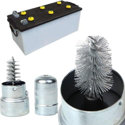 New 1 Pc Car Vehicle Silver Battery Post Terminal Cleaner Tool Stainless Steel Brush Washing Accessories