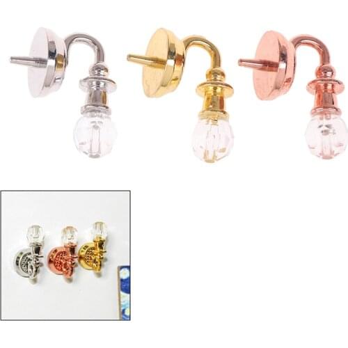New Arrival 1Pair 1/12 Doll House Accessories Metal 1:12 Dollhouse Miniature Wall Light Lamp Model Decoration Accessories Toys