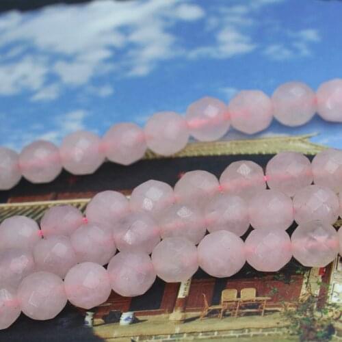 Lovely 8mm Faceted Pink crystal Stone Round loose beads DIY Women jewelry parts Accessories Girl gift Make Design 15'' 2pc/lot