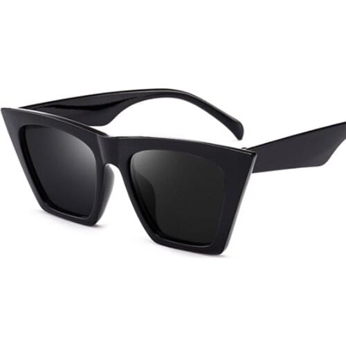 Fashion Square Sunglasses Women Luxury Brand Black Cat Eye Sun Glasses Female Mirror Shades Ladies Oculos De Sol Feminino