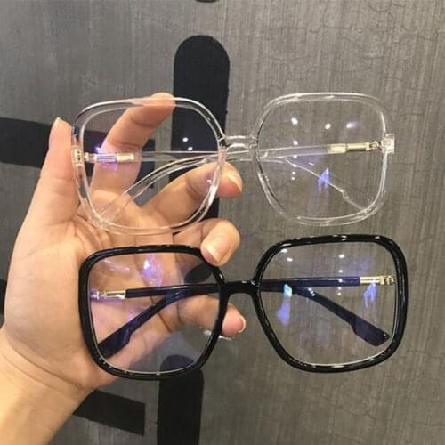 Glasses Women Transparent Oversized Square Eyeglass Frames Fashion Optical Spectacles Zero Points Korea Plain Eyewear