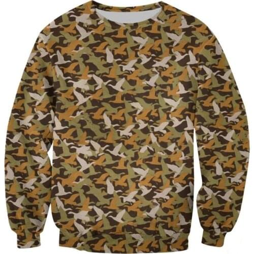 Hunting duck camo 3D printed men clothing unisex fashion casual long-sleeved sweatshirt/hoodie/zipper hoodies DWY018