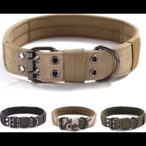 Anti-Wear Nylon Five Speed Adjustable Pin Buckle Dog Collar for Medium Large Dog Training Collar Outdoor Tactical Dog Collar