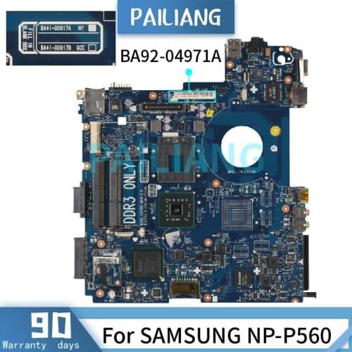 PAILIANG Laptop motherboard For SAMSUNG NP-P560 Mainboard BA92-04971A BA41-00917A DDR3 TESTED