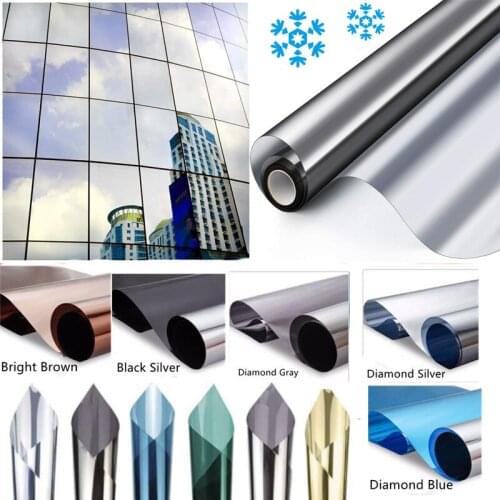 Window Privacy Film Sun Blocking Mirror Reflective Tint One Way Heat Control Vinyl Anti UV Window Stickers for Home and Office