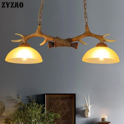 Deer Antler Restaurant Retro Pendant Lights Personality Creative Living Room Decoration Bar Pendant Lamp American Vintage Lamps