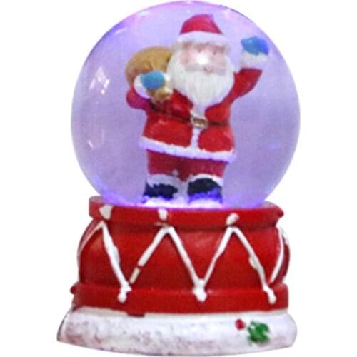 Christmas Crystal luminous Glass Lights Decorative Lamp Desktop Ornament Gifts Random Pattern (Powered Button Batte