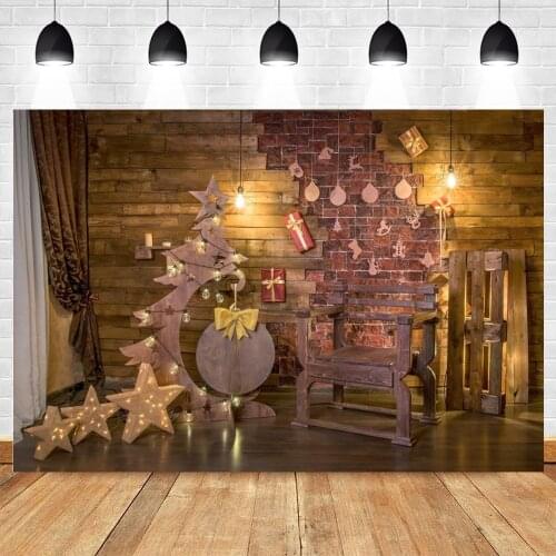 Christmas Vintage Room Interior Brick Wall Baby Portrait Backdrop Photography Background Photophone Photocall For Photo Studio