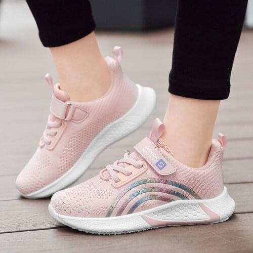 Pink Girls Casual Sneakers Student kids fashion Summer Sock Footwear Children Mesh Sport Shoes Tenis Running kids shoes for girl