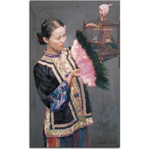 Custom handmade oil paintings on canvas Chinese style woman portrait 100% hand painted on canvas by talented Chinese artists
