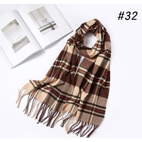 38 Color Fashion New Cashmere Scarf Fringed Plaid Shawl Unisex Warm Scarves Shawls Luxury Brand Neck Bandana Pashmina Lady Wrap