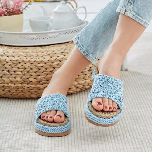 Womens slippers orthopedic Women Rope Drawstring Straw slippers 5 different size popular color custom hand design comfortable spacious summer quality