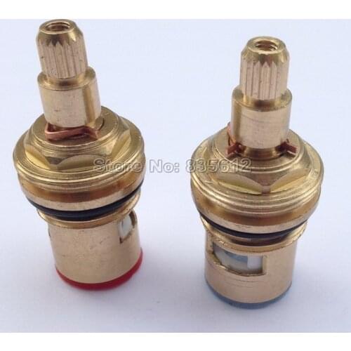 Standard1/2 Replacement Brass Hot and Cold Quarter Turn Tap Valve Ceramic Disc Cartridge 20 teeth Faucet Accessory tba501