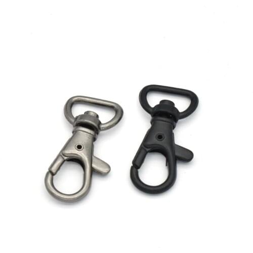 Gunmetal Black Swivel Clasp with D Rings Trigger Snap Hook Lobster Claw Clasp for Key Chain Base Lanyards Bag Webbing