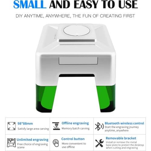 Twotrees MW-3 Mini laser Engraver Machine Bluetooth 2500MW CNC Machine 2Axis 3D Printer DIY Desktop Wood Router/Cutter Goggles