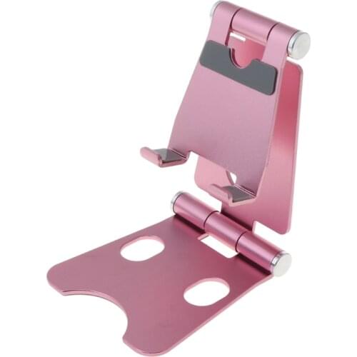 Universal Aluminium Alloy Dual Foldable Desktop Rotary Cell Phone Tablet Stand Holder Mount Bracket