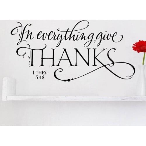 In everything thanks Vinyl Wall Decal waterproof removeable wall sticker for bedroom living room home Decor DIY decals G399
