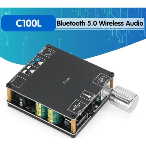 XY-C100L Bluetooth 5.0 Wireless Audio Digital Power amplifier Stereo board 100Wx2 Bluetooth Amp Amplificador 3.5MM USB APP