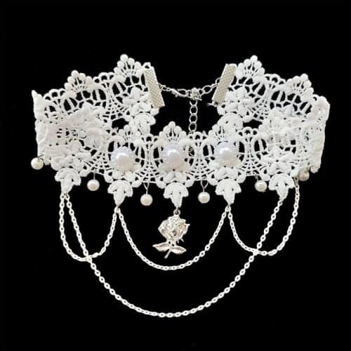 YiYaoFa Handmade Lace Choker Necklace for Women Accessories False Collar Multi Layer Necklace Lady Gothic Party Jewelry GN-159
