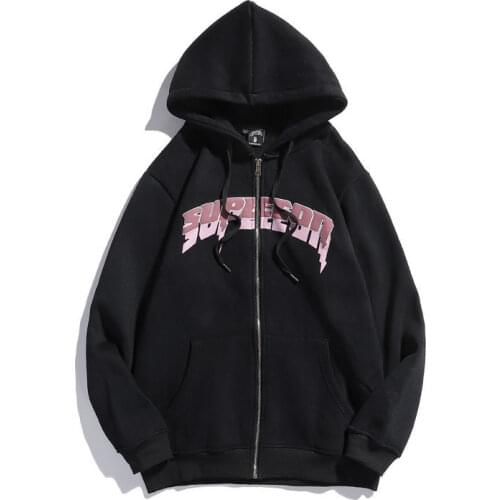 Female sweatshirt Goth letter Y2K Women Casual harajuku Long Sleeve Zipper Print Hoodies grunge winter Streetwear korean fashion