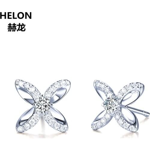 0.16ct SI/H Natural Diamonds Stud Earrings Solid 14k White Gold Engagement Wedding Anniversary Party Women Earrings