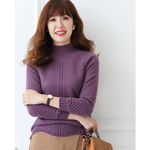 2018 autumn and winter new cashmere sweater womens head high collar sweater thick sweater knit sweater