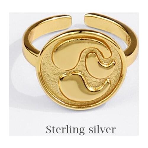 Sole Memory Creative Round Hip Hop Retro 925 Sterling Silver Female Resizable Opening Rings SRI827