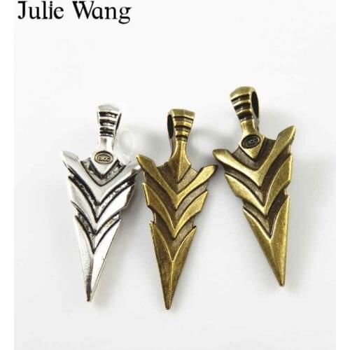 Julie Wang 3PCS Alloy Mixed Colors Spearhead Charms Pendants Bracelet Findings Jewelry Making Necklace Bracelet Accessory