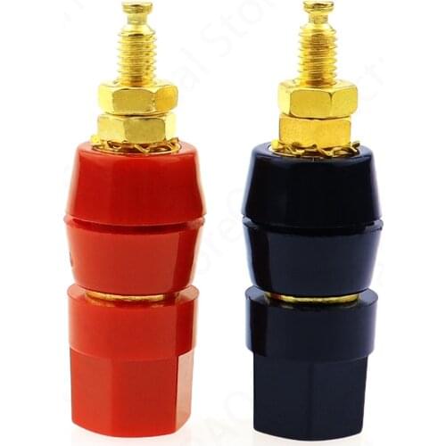 1pair(black+red) Terminals Red Black Connector Amplifier Terminal Binding Post Banana Speaker Plug Jack