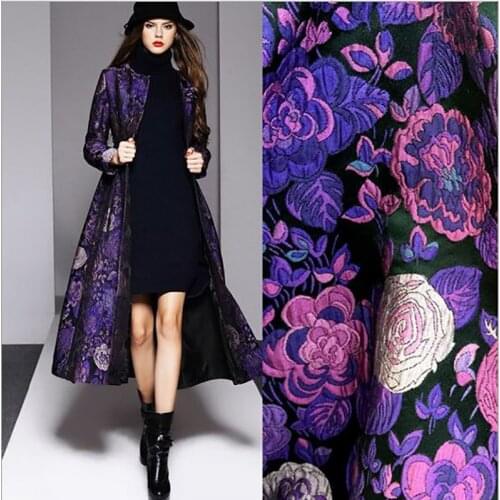 145cm width France Imported Metallic Jacquard Brocade Fabric,3D jacquard yarn dyed fabric patchwork for Women Coat Dress Skirt
