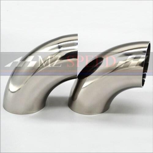 89mm 102mm 108mm 114mm OD Sanitary Butt Weld 90 Degree Elbow Bend Pipe 304 stainless steel car exhaust pipe muffler welded pipe