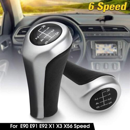 Car 6 Speed Gear Shift Knob Shifter Knob Black and Chrome Matte for BMW E30 E32 E36 E46 E39 E34 Z3 E90 E91 E92 X1 X3 X5