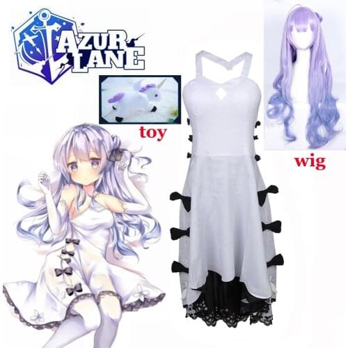 Azur Lane Takao and Atago Uniform Women Skirt Lady White Battleframe Unicorn Cosplay Costume Azur Lane Dresses Cosplay outfits