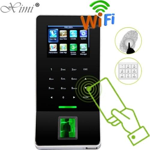 F22 WIFI TCP/IP Biometric Fingerprint RFID Door Access Control System Color Screen Time Attendance With 125KHZ RFID Card Reader