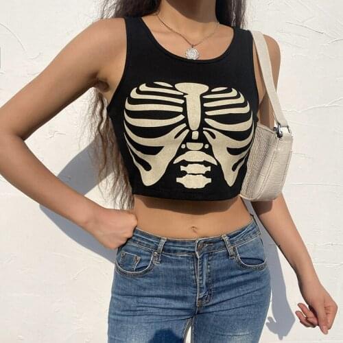 Vintage Aesthetic Cyber Accessories Women Crop Top Blouse 2021 Mall Goth Bustier Punk Summer Sexy Tank Baby Tee Corset Y2k