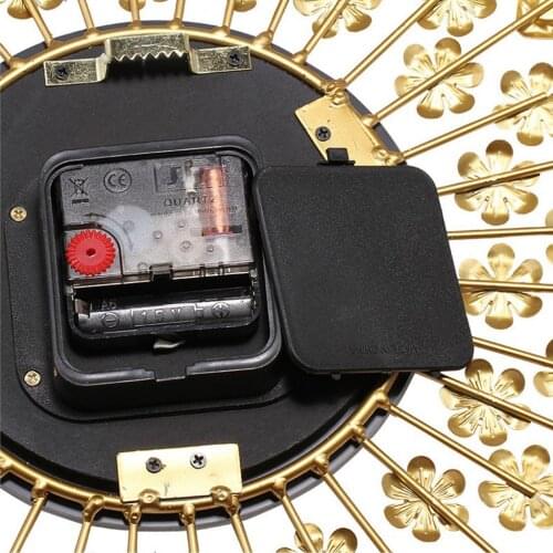 Large Wall Clock Peacock Crystal Diamond Clock Indoor Home Decor