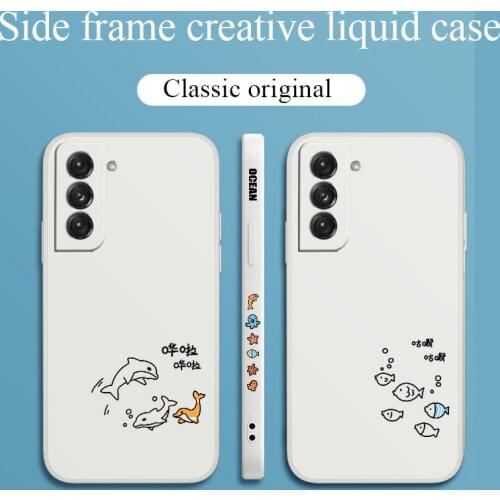 Gentle Dolphin Phone Case For Samsung Galaxy S21 S20 FE S10 Note 20 10 Ultra Plus A72 A52 A42 A32 A71 A51 A41 A31 A21S Cover