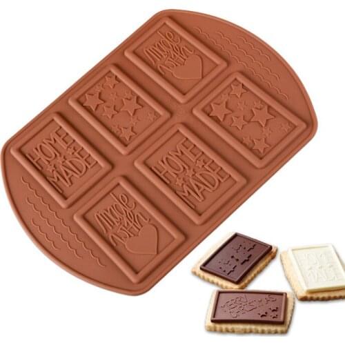 Food-Grade Silicone Chocolate Mold Porous Biscuit Heart-Shaped Letter Mold Various Patterns Kitchen DIY Creative Baking Tools