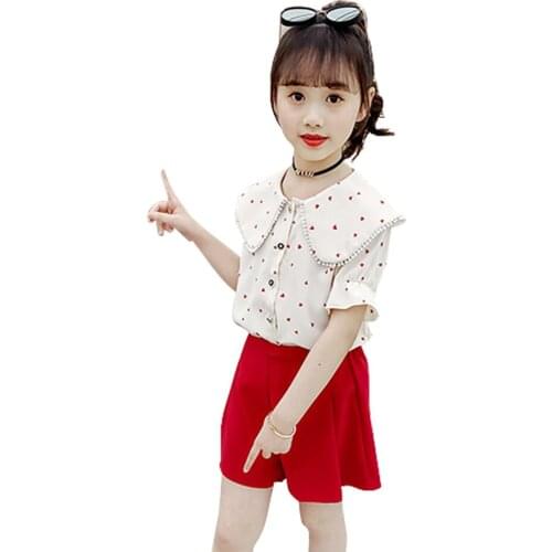 Clothes For Girls Heart Tshirt + Skirt Childrens Clothes For Girls Summer Clothes Girl Casual Style Childrens Costume 6 8 10 1