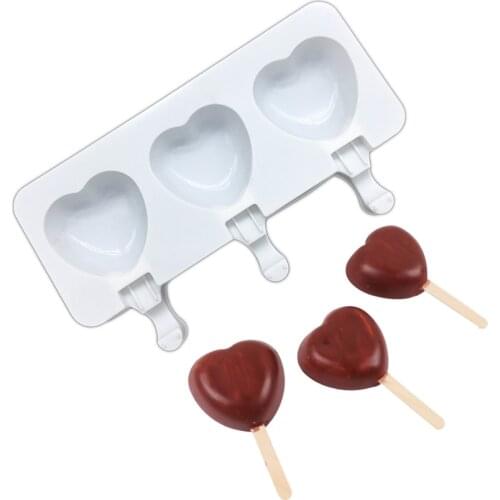 Living Heart Silicone Popsicle Mold Ice Cream Fondant Cake Decorating Tools DIY Chocolate Baking Tool