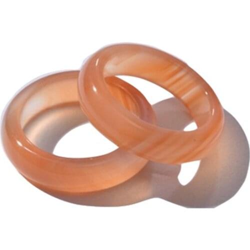Natural agate red jade rings jewelry gemstone band ring jade simple stones for women jewellery luxury jewelry men rings