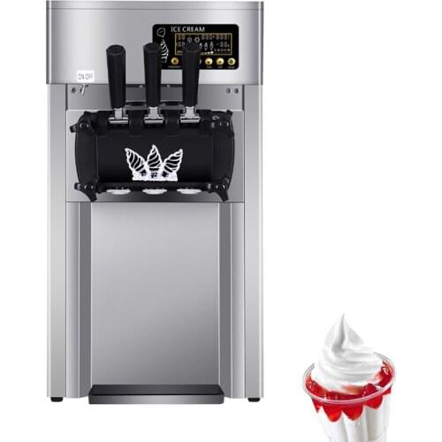 Commercial Soft Ice Cream Machine 3 Flavors Ice Cream Makers Stainless Steel Ice Cream Vending Machine