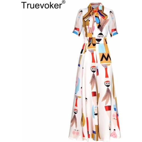 Truevoker Summer Designer Stylish Two Pieces Set Womens Short Sleeve Cartoon Printed Top + Wide Legs Pants Suit Clothing Set