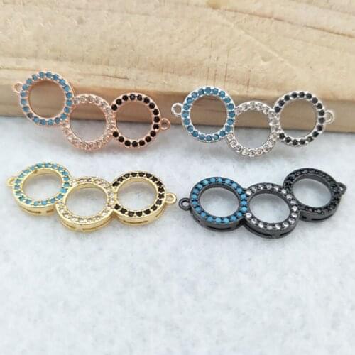 10 Pieces CZ zircon Micro Pave Connector,Double Bails Beads Charm,for DIY Bracelets Jewelry Finding CT339