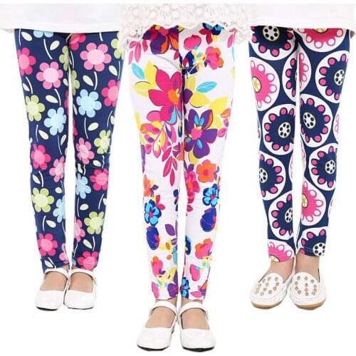 Girls Leggings For Kids Summer Thin Casual Pencil Pants Cute Toddler Floral Print Skinny Trousers Children Elastic Waist Legging